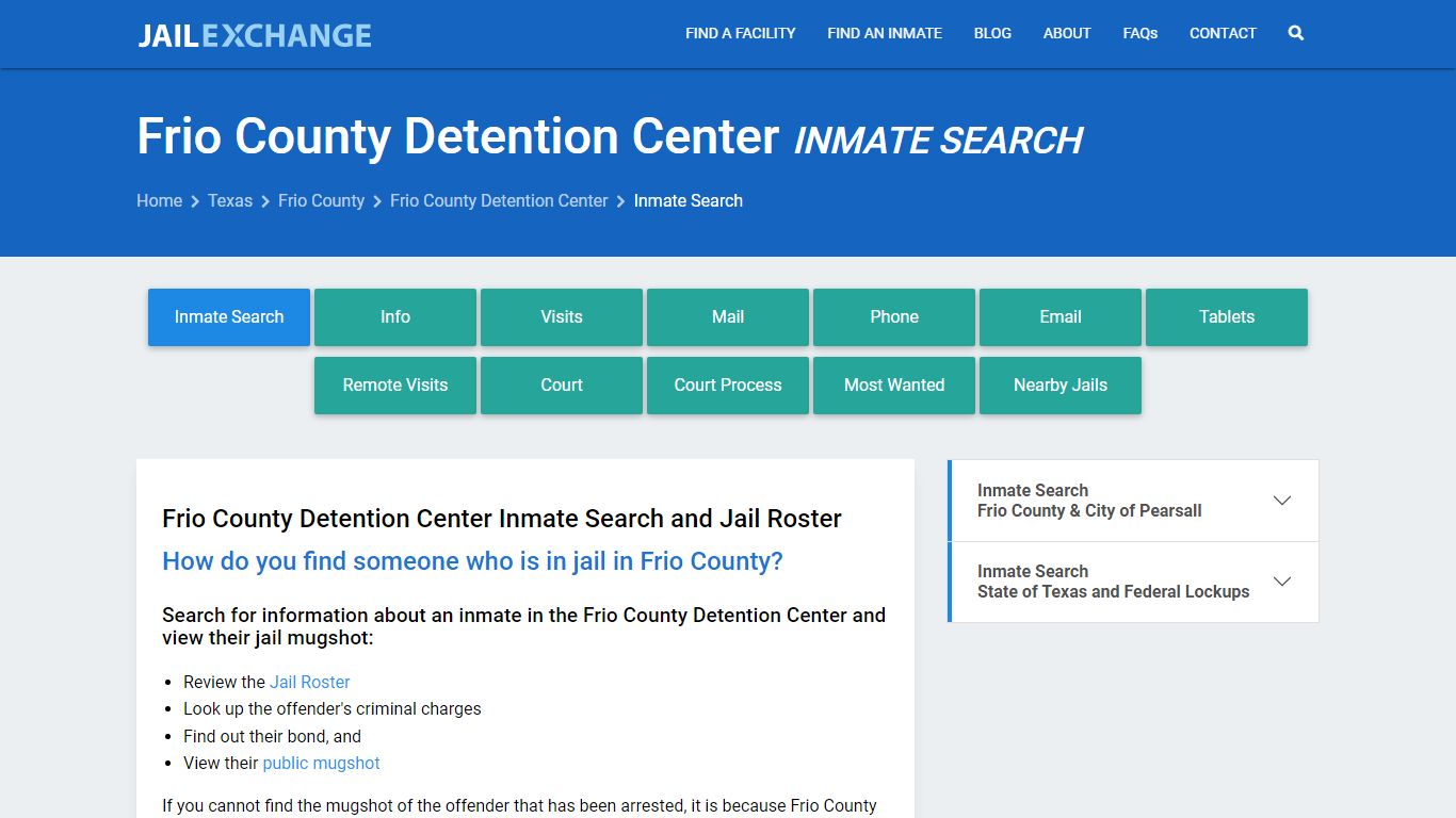 Frio County Detention Center Inmate Search - Jail Exchange