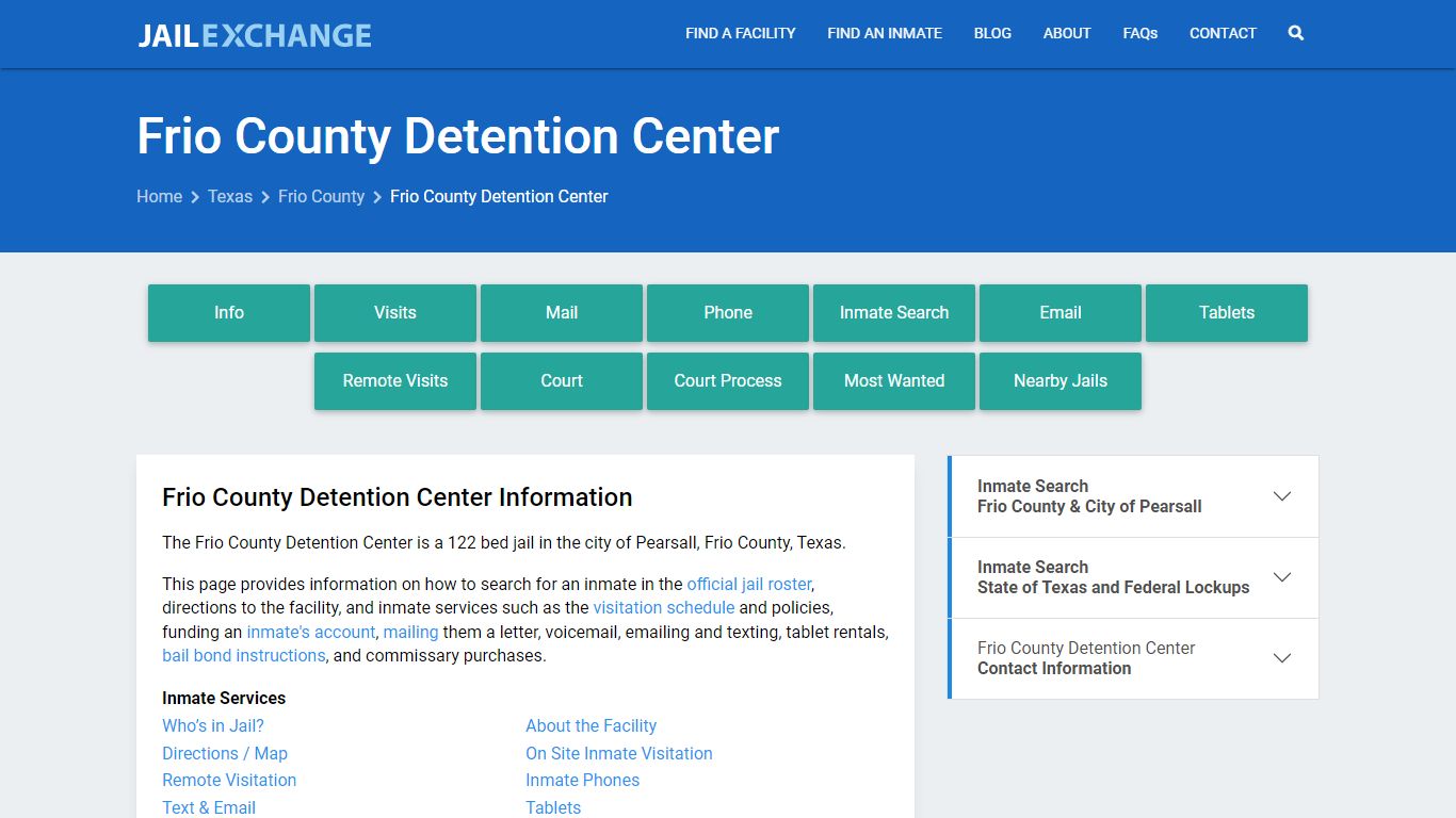 Frio County Detention Center, TX Inmate Search, Information - Jail Exchange
