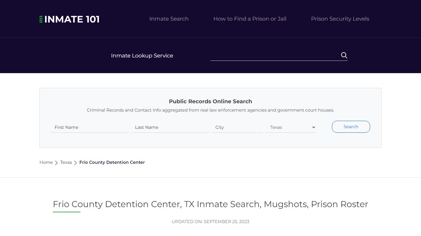 Frio County Detention Center, TX Inmate Search, Mugshots, Prison Roster